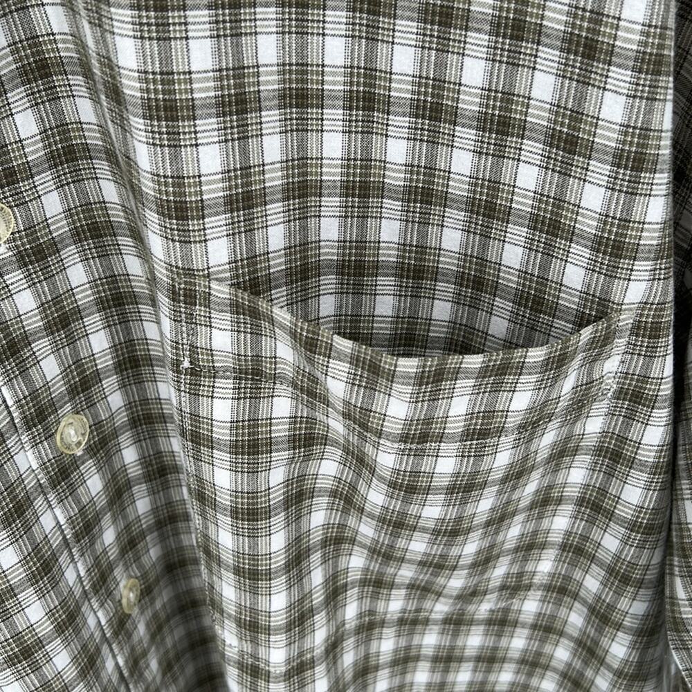 Old Navy Men's Casual Green & White Plaid Short Sleeve Button Shirt size XXL - Picture 4 of 11